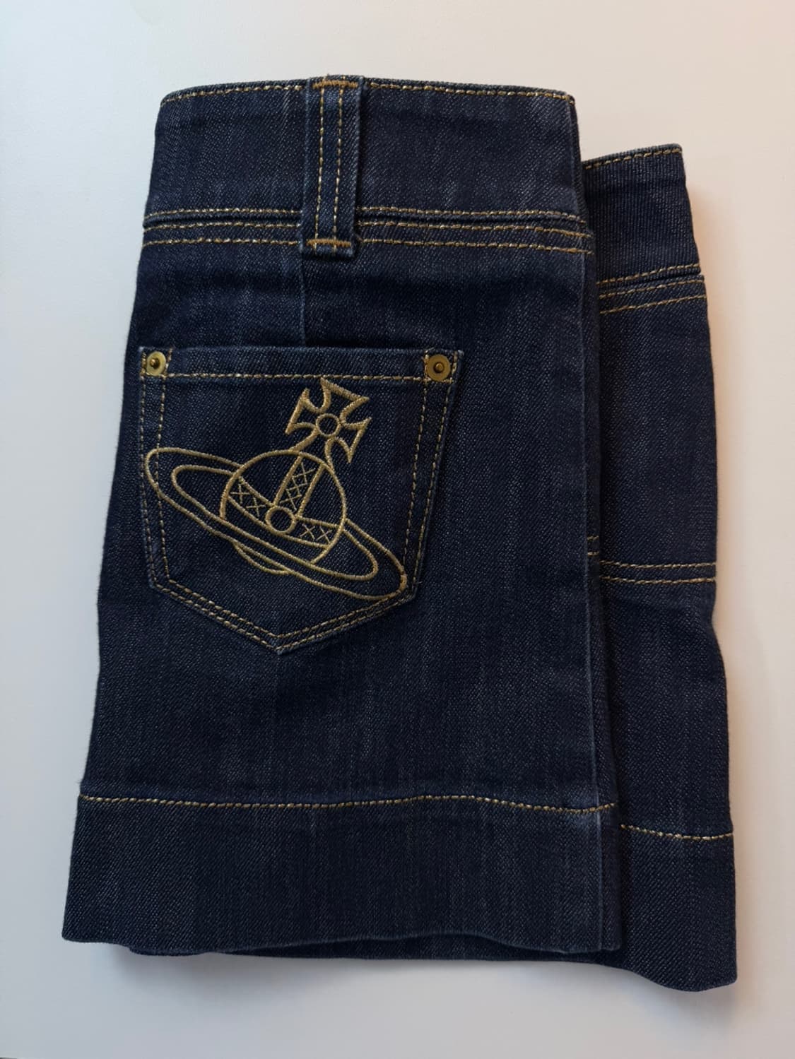 비비안 웨스트우드 오브 로고 데님 스커트  상품이미지5