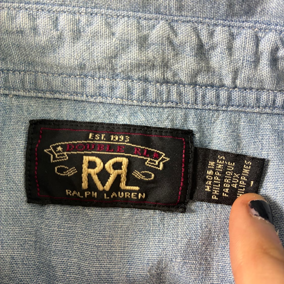 RRL   더블알엘 샴브레이 인디고 데님 셔츠  상품이미지3