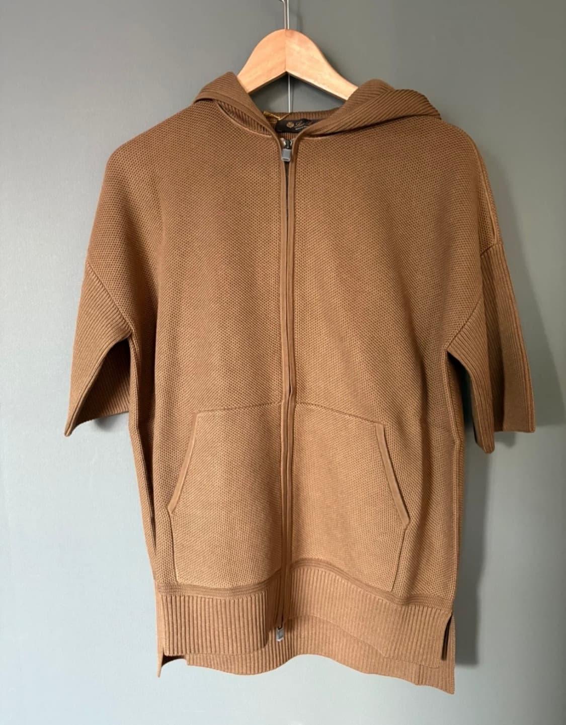 로로피아나 여성 후드 니트 짚업 브라운 상품이미지4