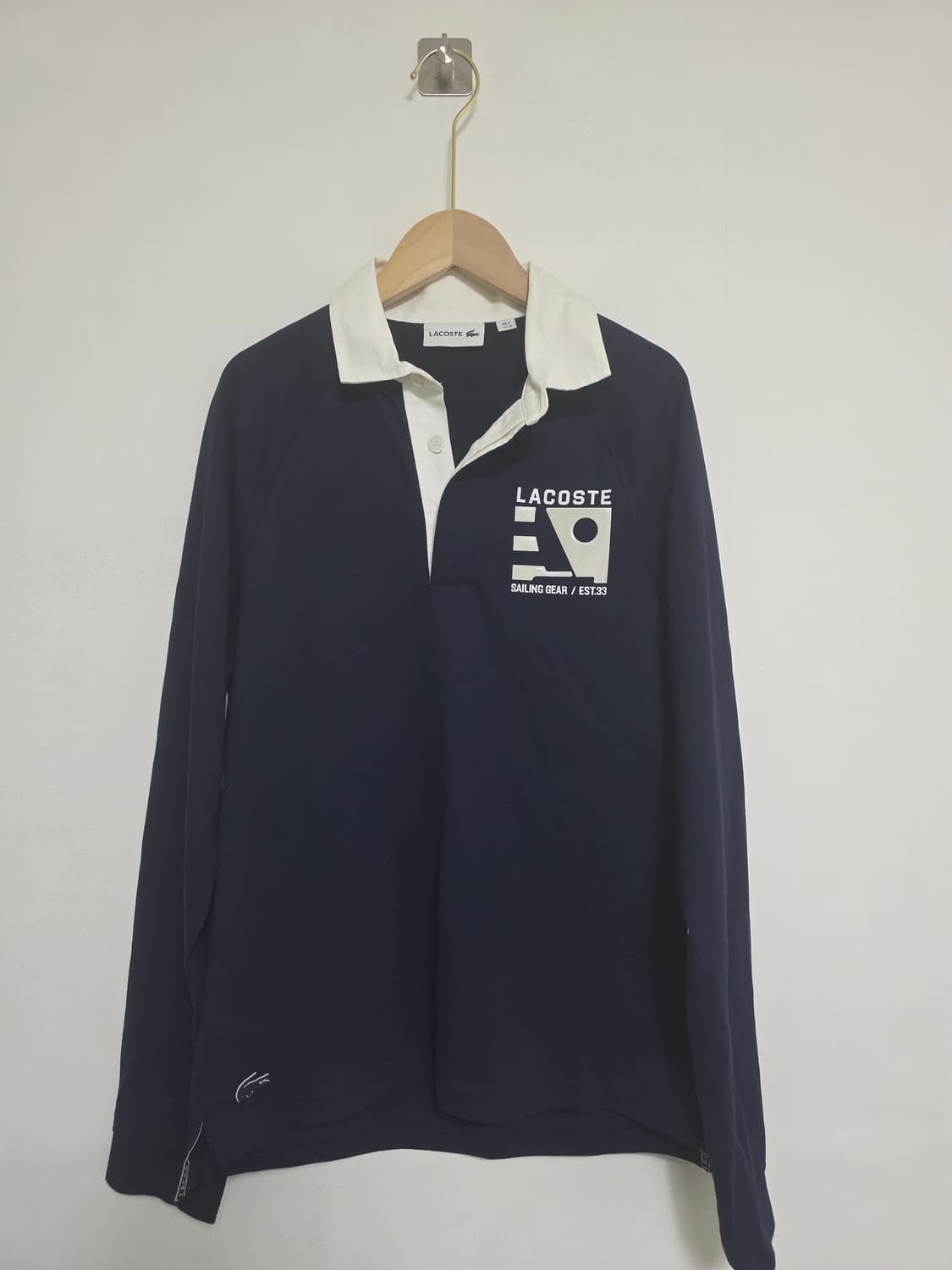 라코스테 Lacoste 세일링 기어 긴팔 폴로 셔츠 네이비 XS (유니섹 상품이미지1