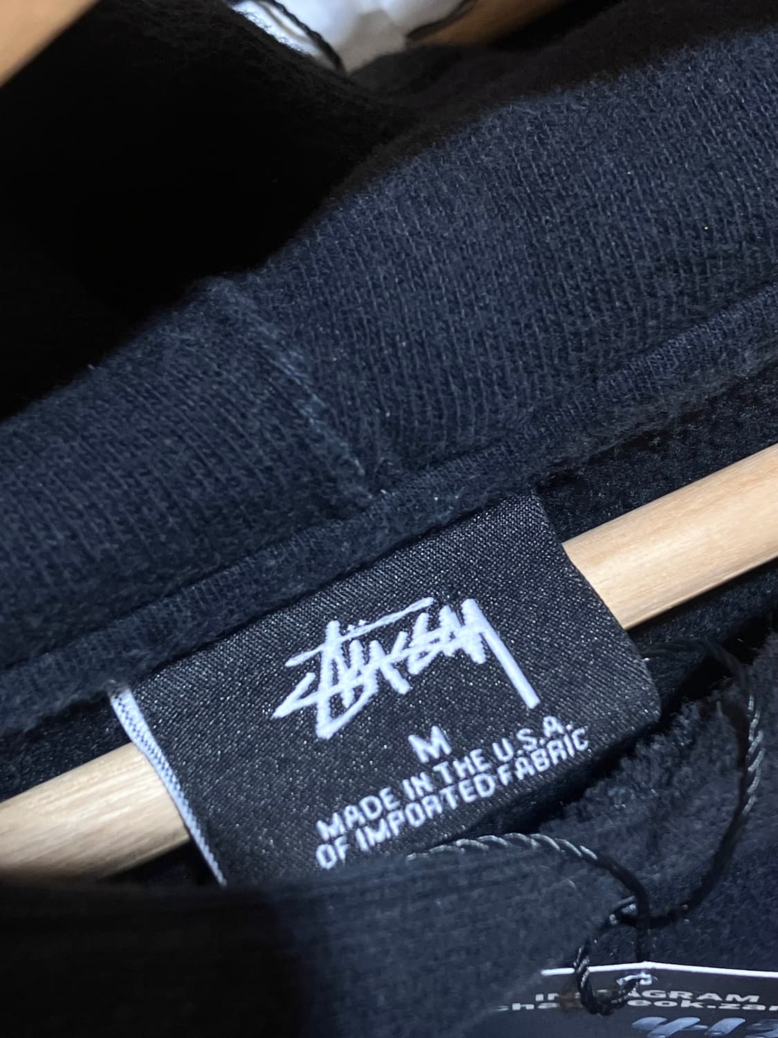 스투시 스탁 자수 로고 후드티 블랙 M #csz4152 상품이미지4