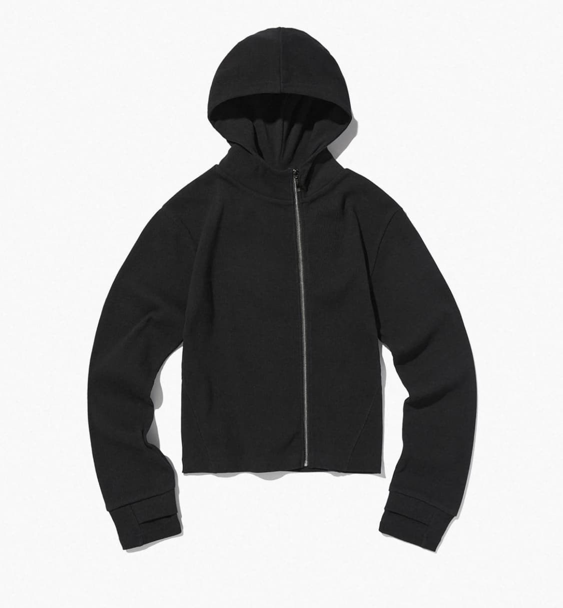 스웨이드 사이드 지퍼 집업 블랙 s 상품이미지1