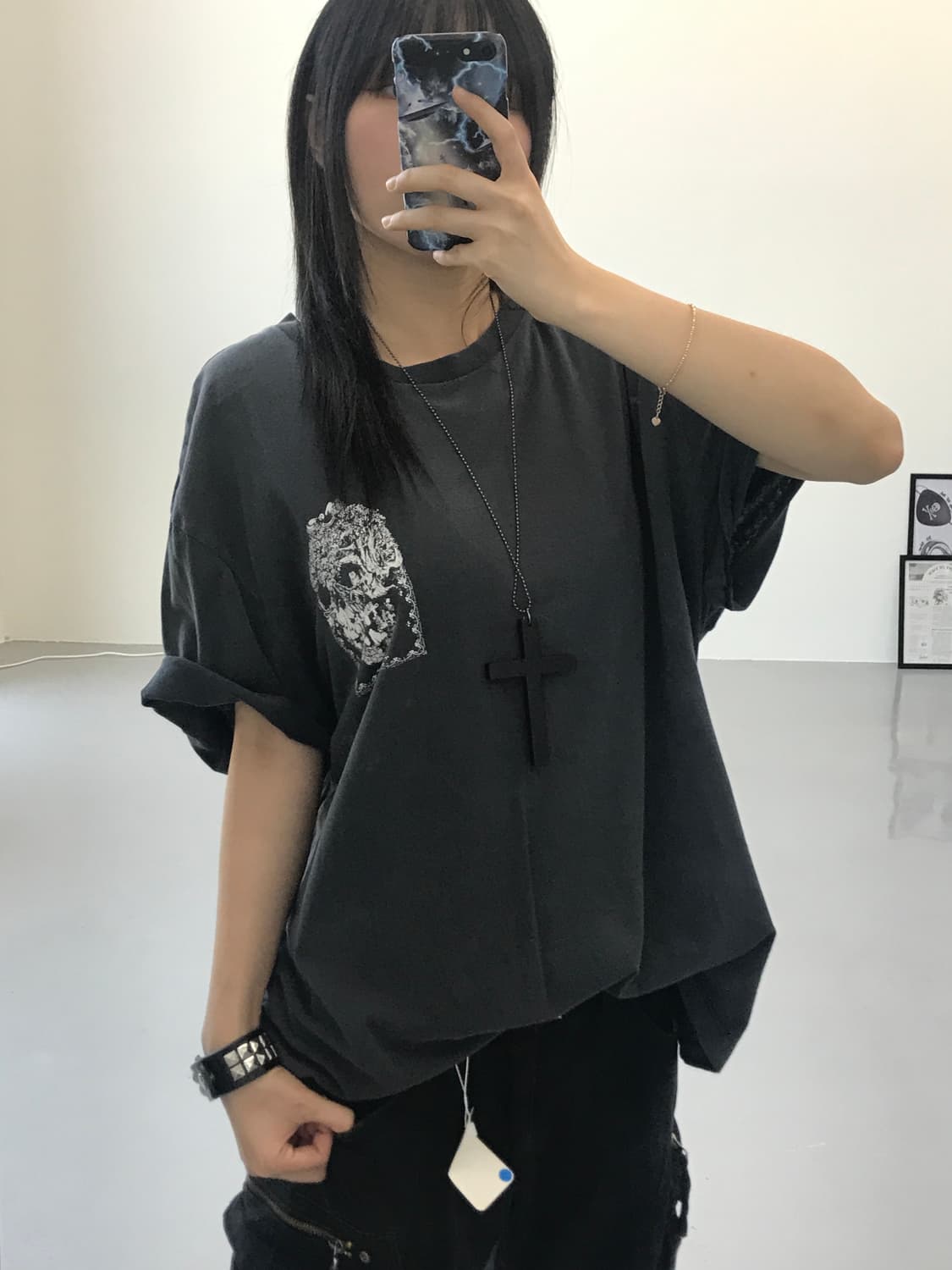 ALLSAINTS  스컬 차콜 반팔 상품이미지1