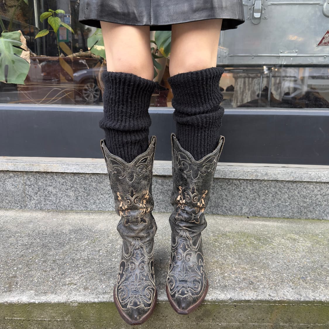 코랄 블랙 바로크 스크롤 웨스턴 부츠 상품이미지6