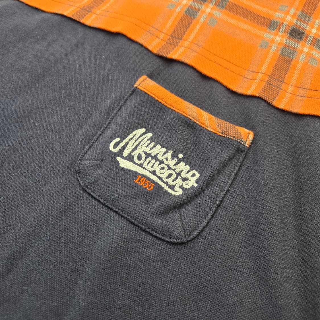 머싱웨어 펭귄 자수 체크 배색 하프넥 풀오버 상품이미지10