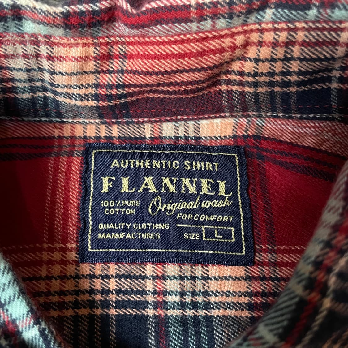 유니클로 플란넬 레드 체크 긴팔 셔츠 L 상품이미지4