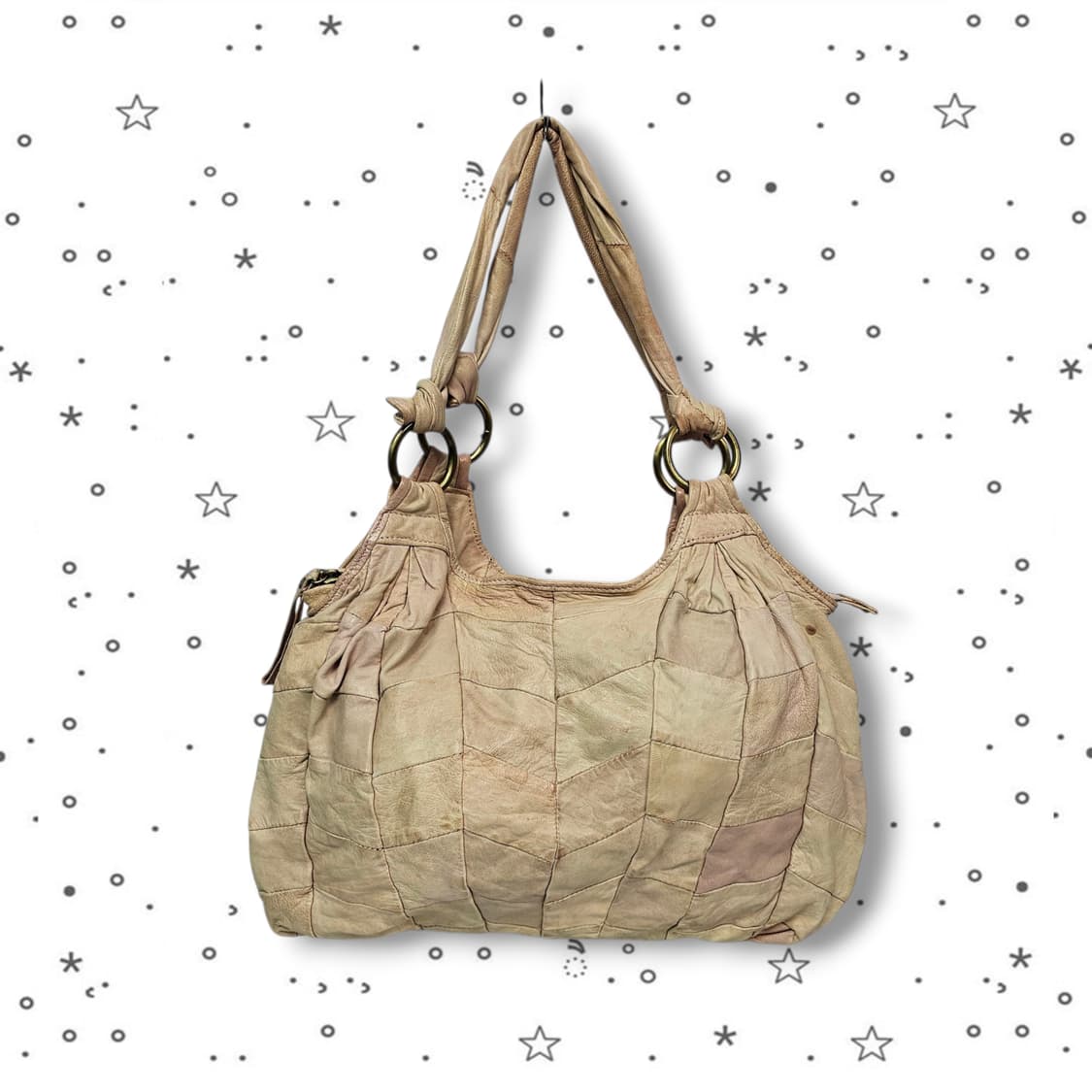 Maroon 양가죽 패치워크 토트백 상품이미지1