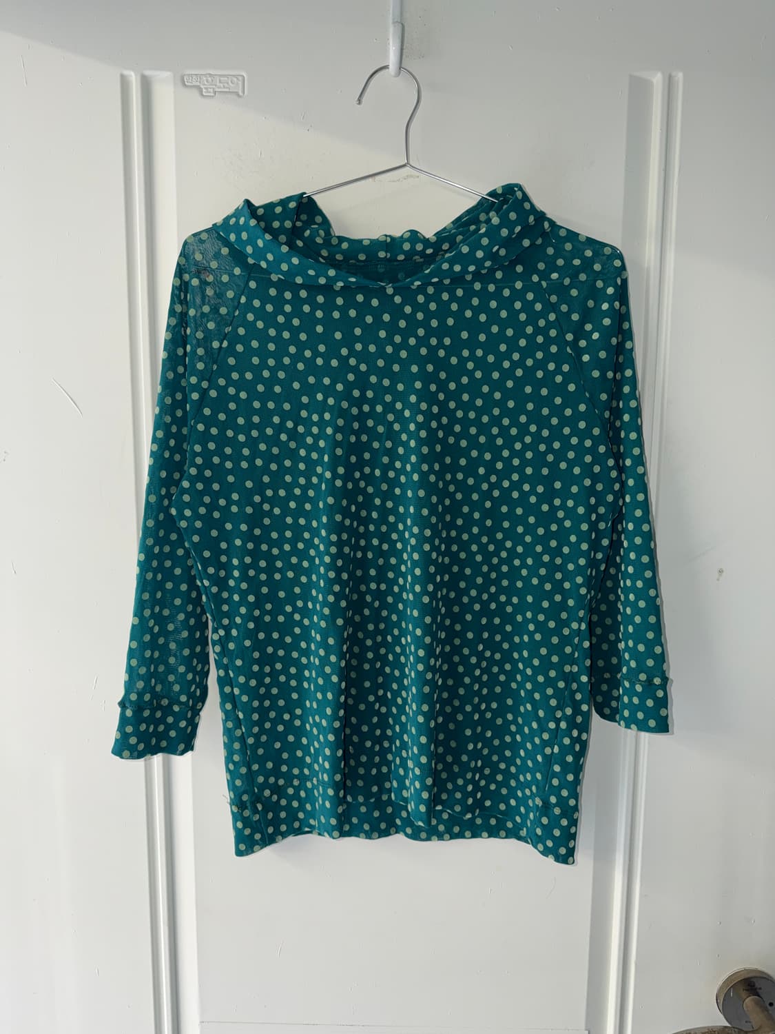 일본빈티지 도트 시스루 후드세트 상품이미지8