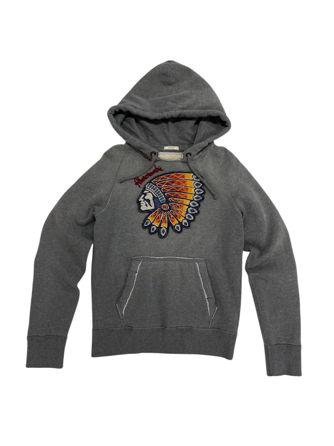 [S] 아베크롬비 빈티지 인디언 치프 데미지 후드 티셔츠 상품이미지1