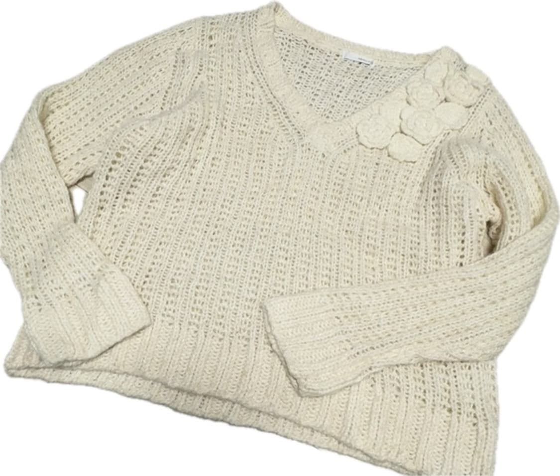 빈티지 모리걸 코사지 뜨개 니트 상품이미지3