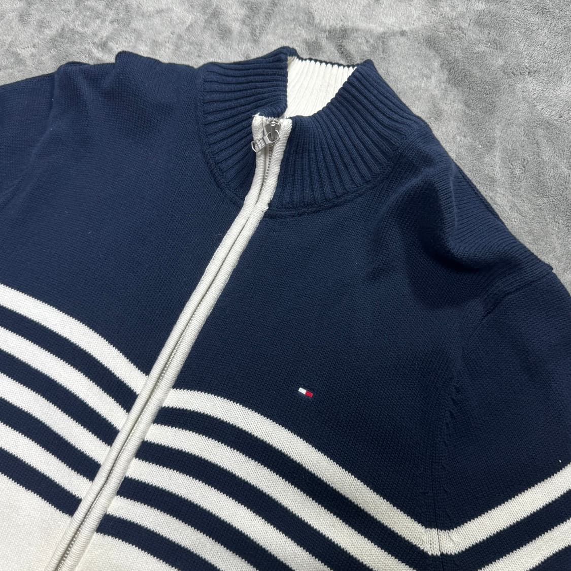 타미힐피거 스트라이프 니트 집업 L 상품이미지2