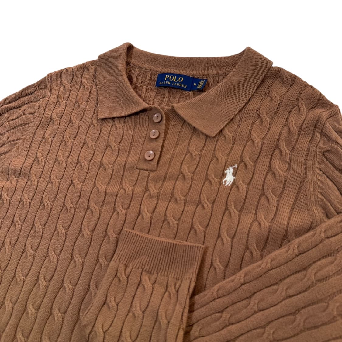 신형 폴로 랄프로렌 카멜 꽈배기 카라니트 상품이미지2