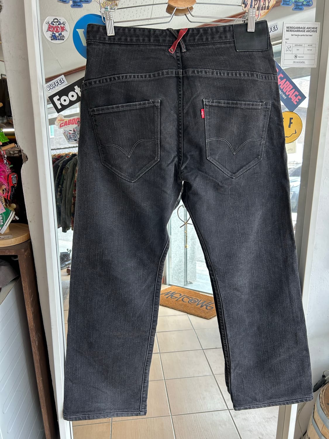 00‘s 리바이스 레드룹 와이드레그 블랙진 34in 상품이미지5