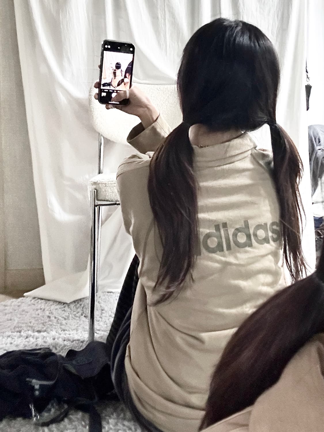 아디다스 빅로고 모카베이지 코튼 져지 상품이미지1