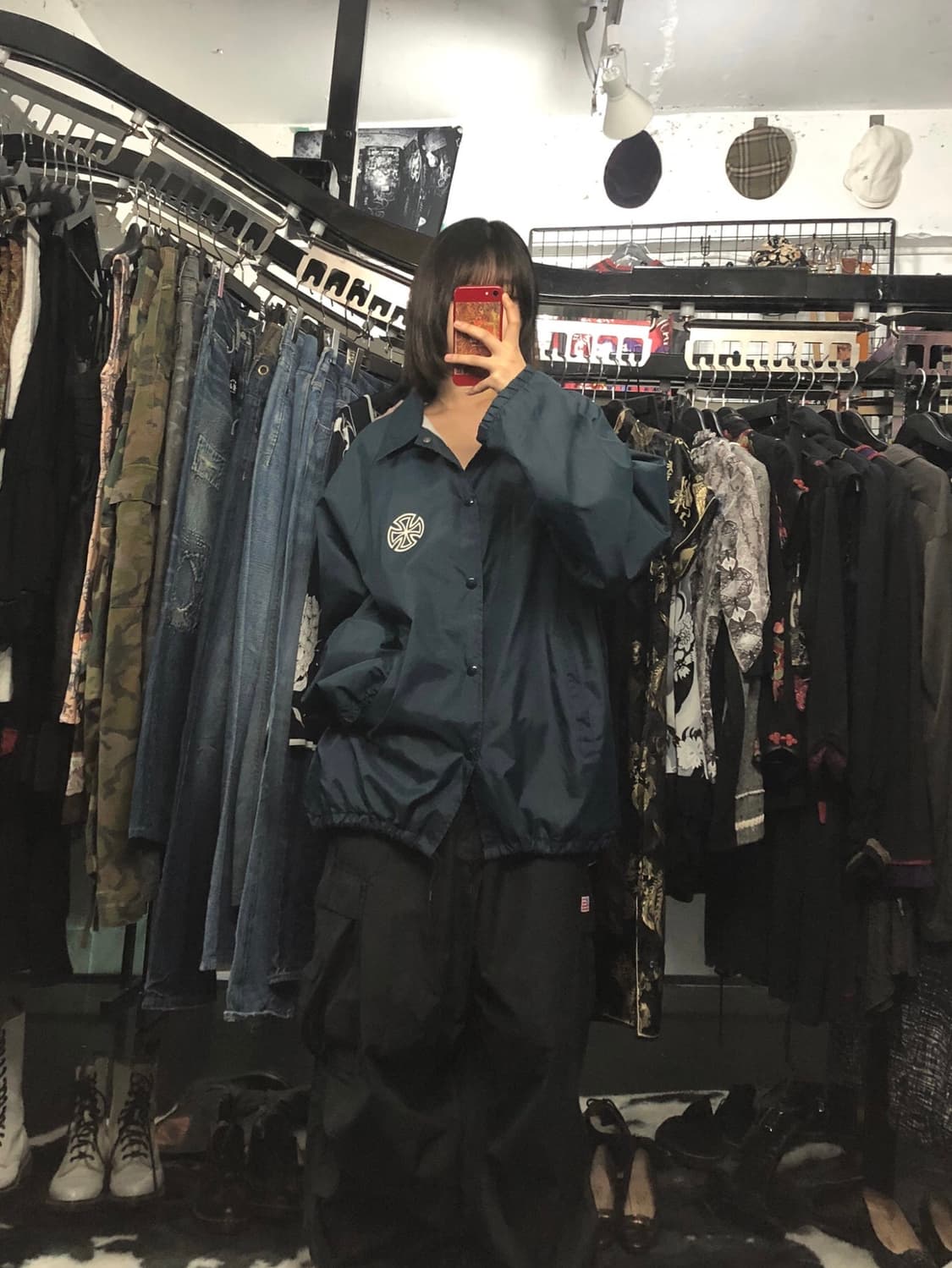 네이비 컬러 오버핏 자켓  상품이미지1
