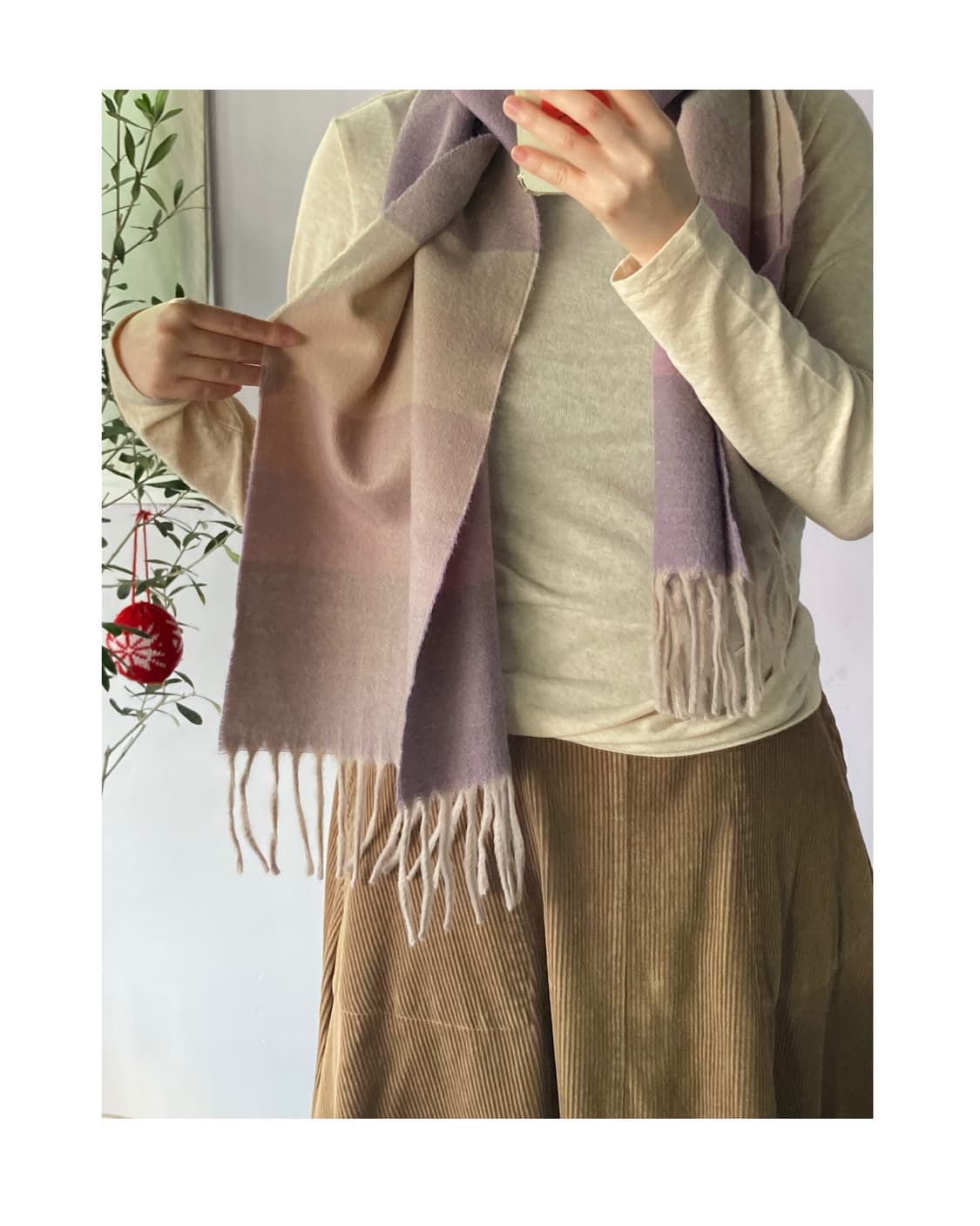 일본빈티지 라벤더 머플러 상품이미지4