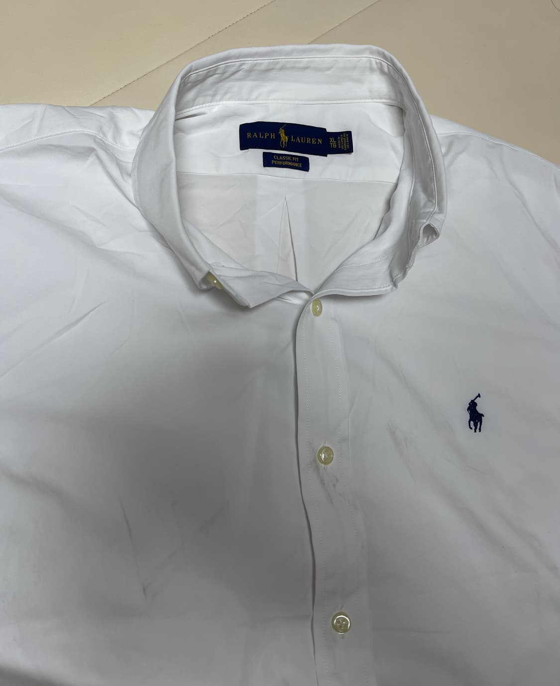 폴로 랄프로렌 클래식핏 퍼포먼스 화이트셔츠 XL 상품이미지3