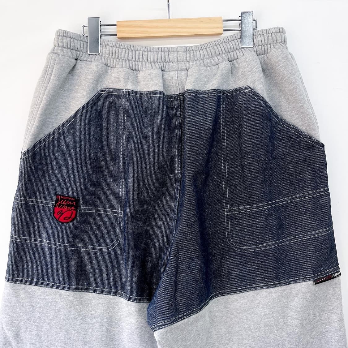 푸부 90s 데님패치 더블니 스웻 팬츠 상품이미지9