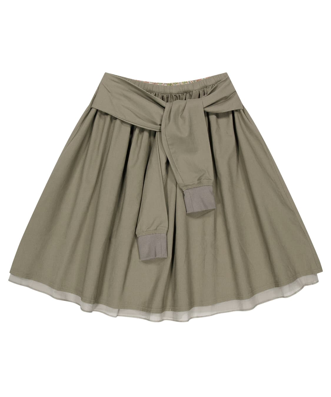 코이세이오 STRAP SHIRRING SKIRT ASH BROWN 상품이미지1