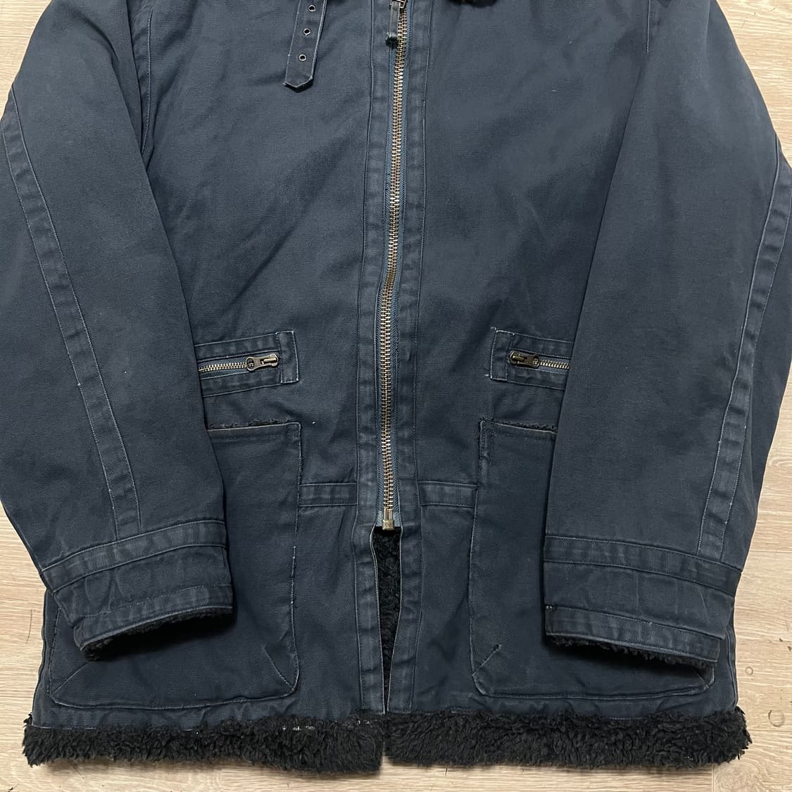 네버씬씽 NST 양털내피 퍼카라 덱자켓 [블랙] L/100 상품이미지3