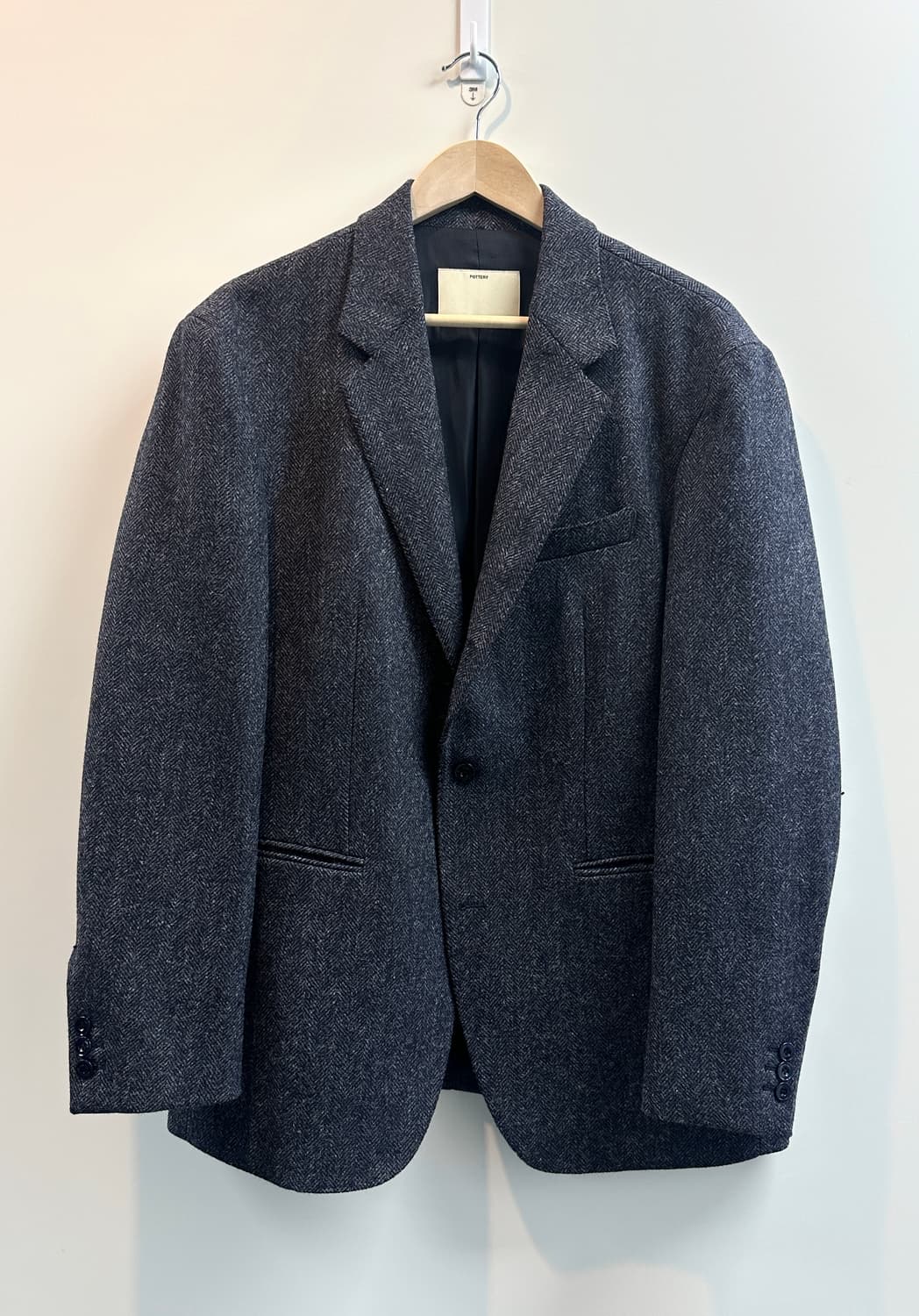 포터리 쉐틀랜드 울 싱글 브레스티드 자켓 (차콜네이비/새상품, 3) 상품이미지1
