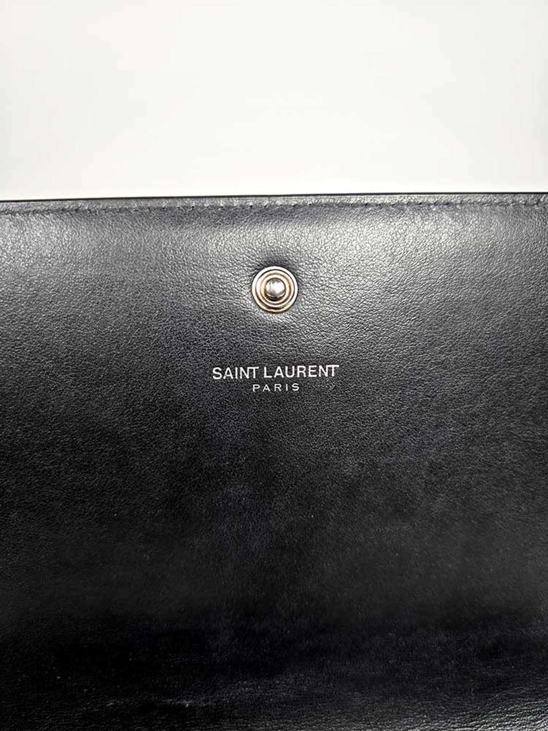 Saint Laurent 생로랑 블랙 크로커다일 케이트 은장 체인 WOC 상품이미지6