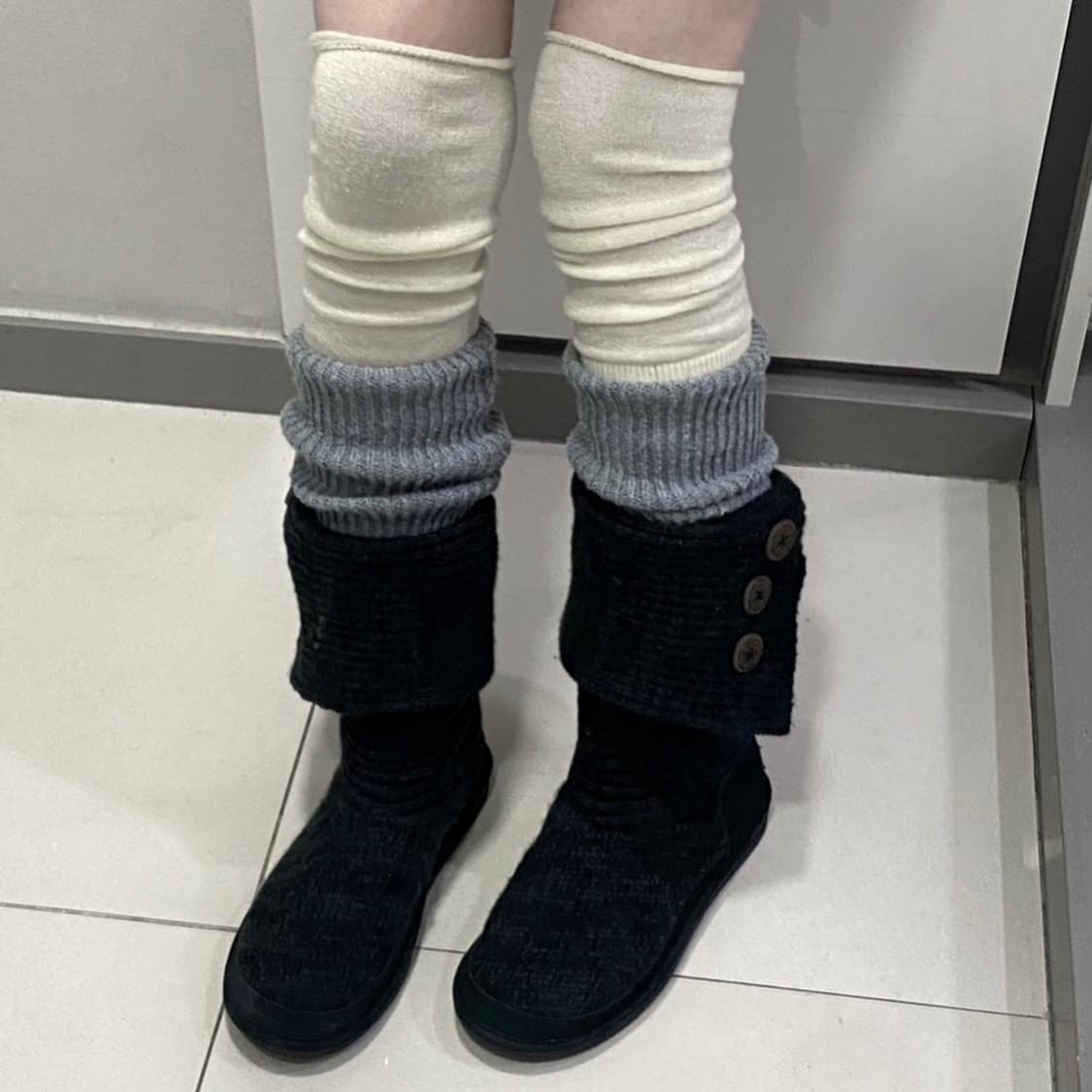 스케쳐스 블랙 니트 카디 부츠 / 빈티지 어그 카디 상품이미지2