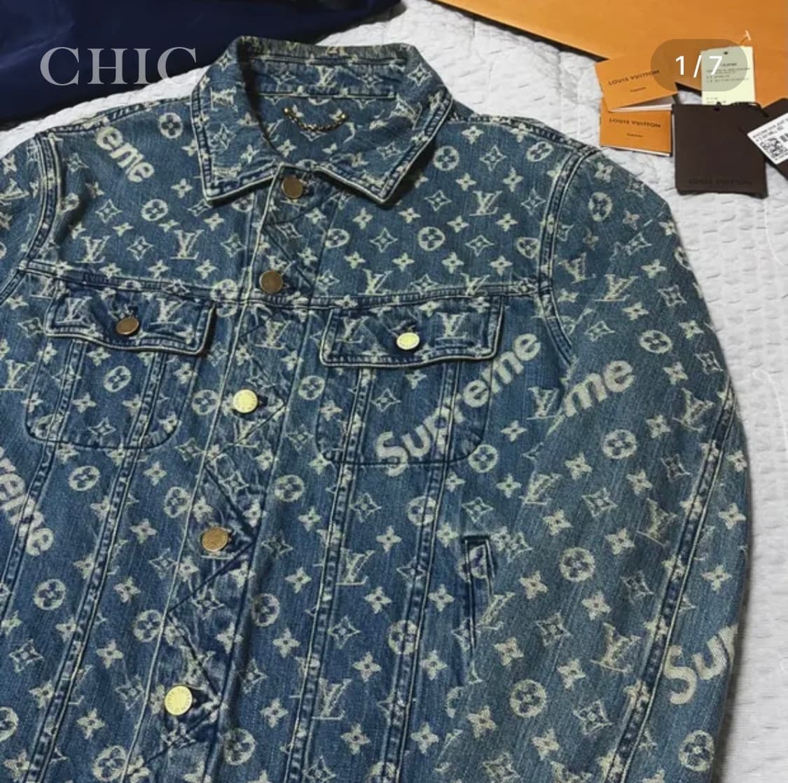 [루이비통 X 슈프림 자카드 데님 트러커 자켓] 상품이미지1
