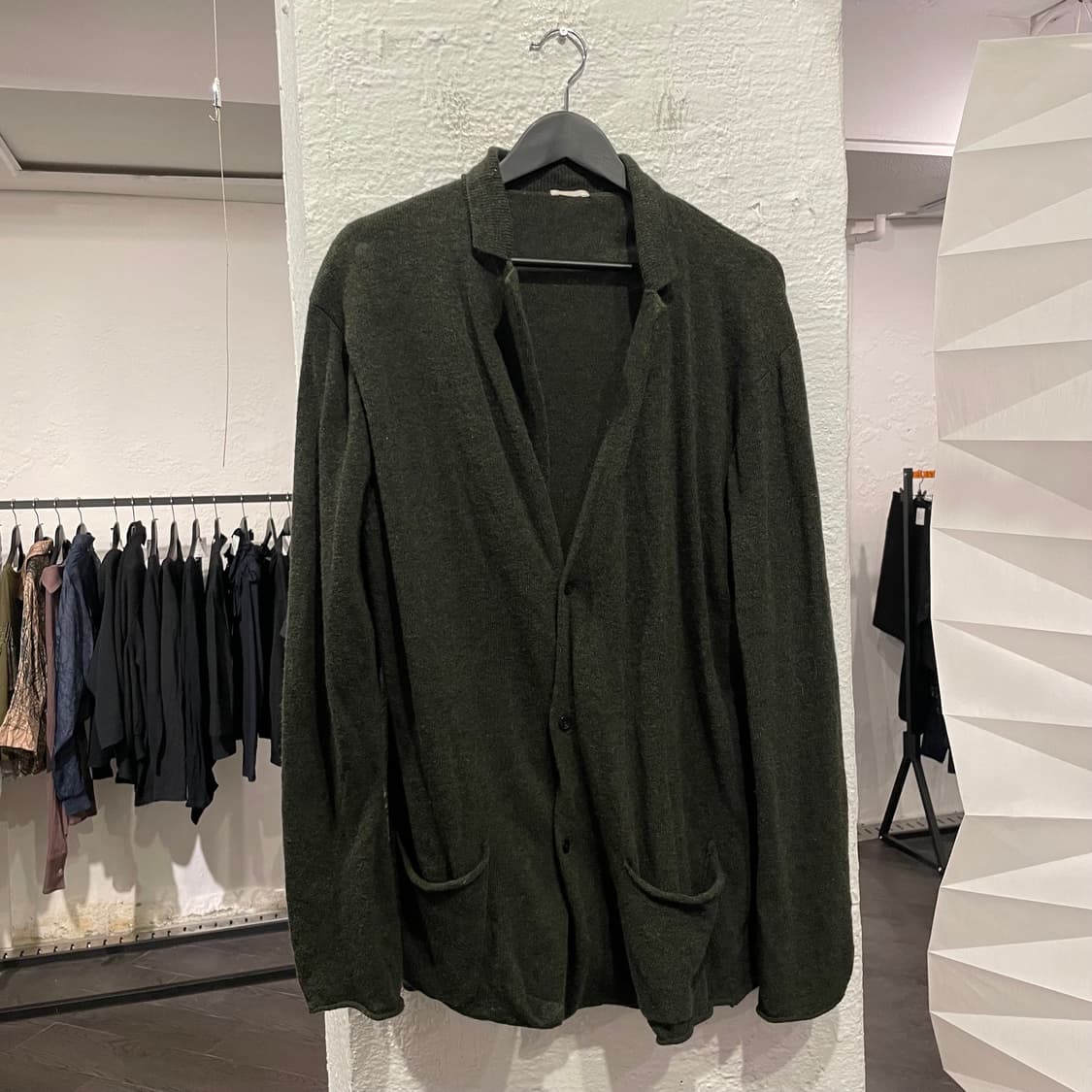 코모리 17aw 니트 가디건 그린 상품이미지1