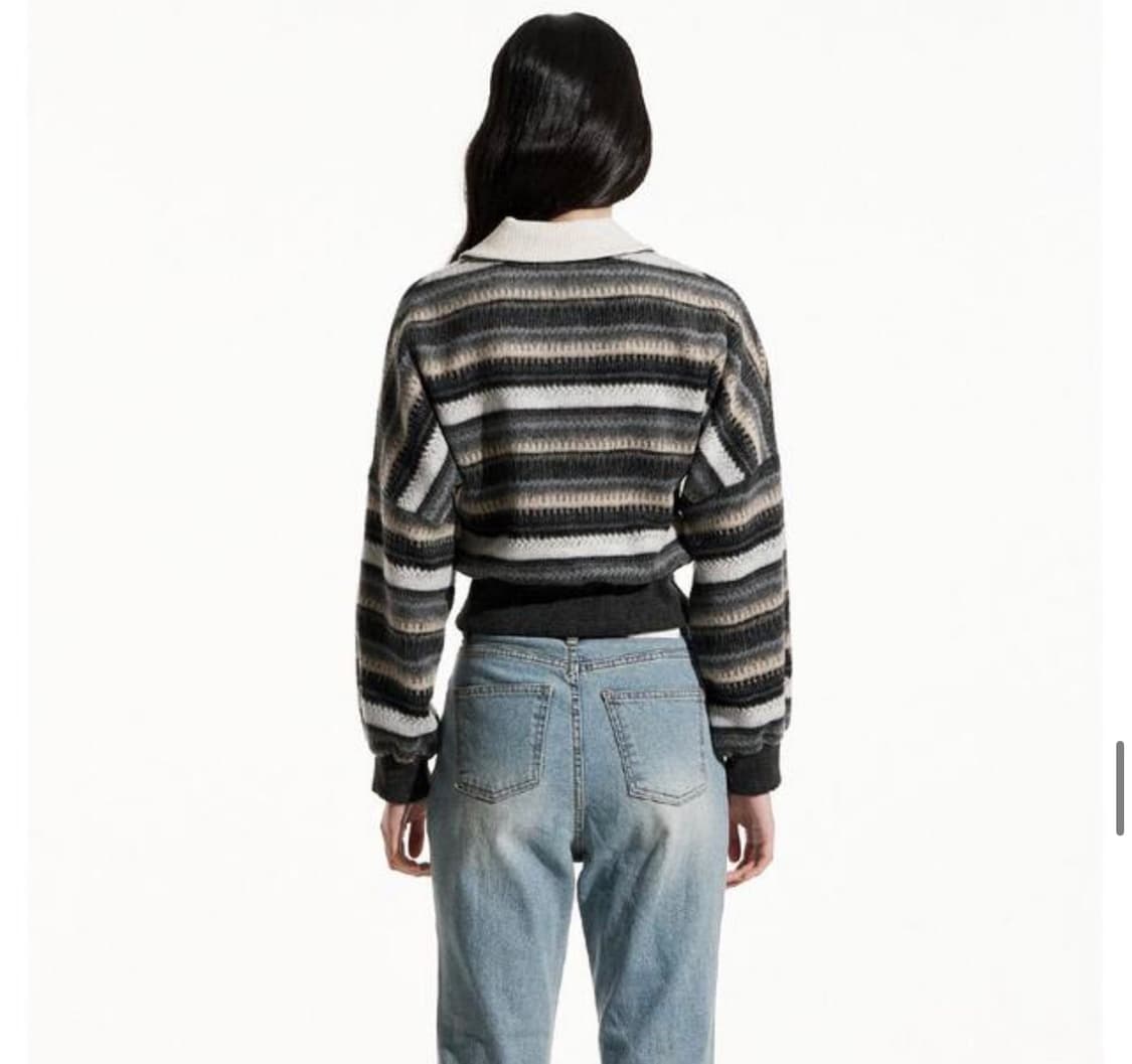 코케트 스트라이프 하프 집업 니트 스탠다드 상품이미지5