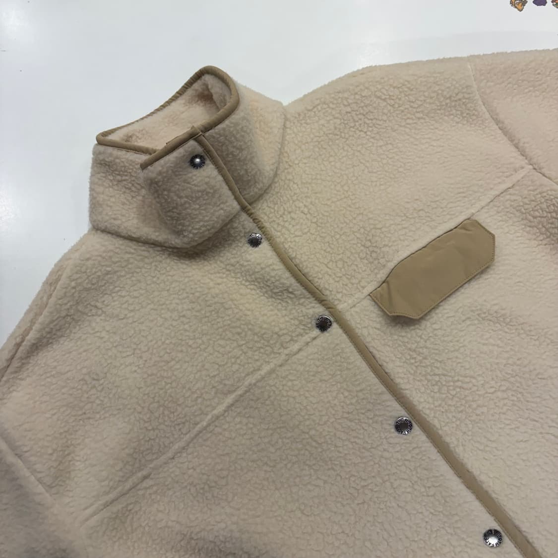 [M] 노스페이스 화이트라벨 아이보리색 뽀글이 플리스 자켓 B934 상품이미지4