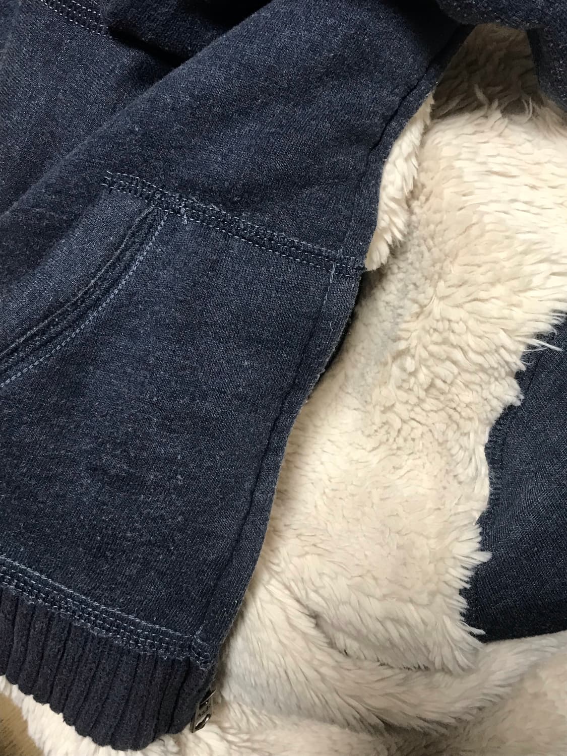 아베크롬비 울프죠 양털 네이비 후드집업 상품이미지2