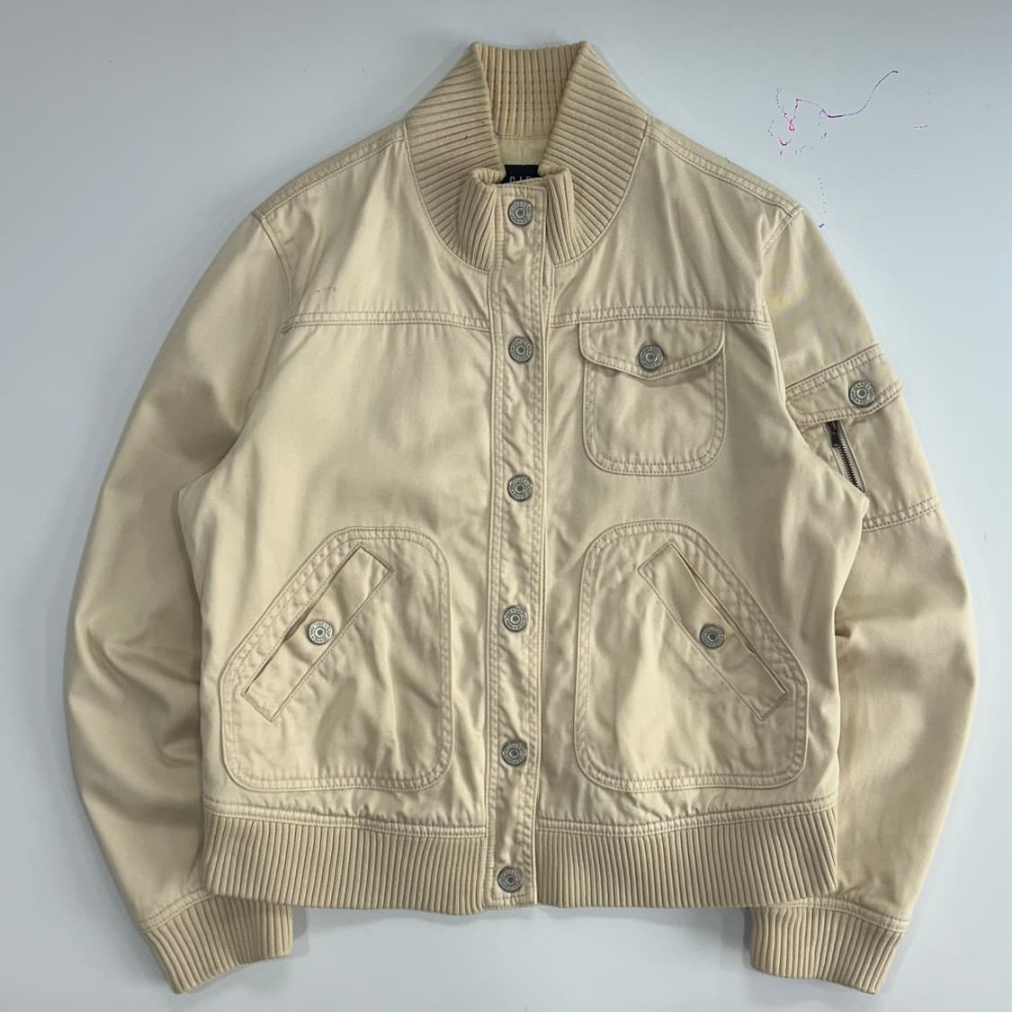 Gap 갭 아이보리 사이드 포켓 코튼 집업 자켓 상품이미지3