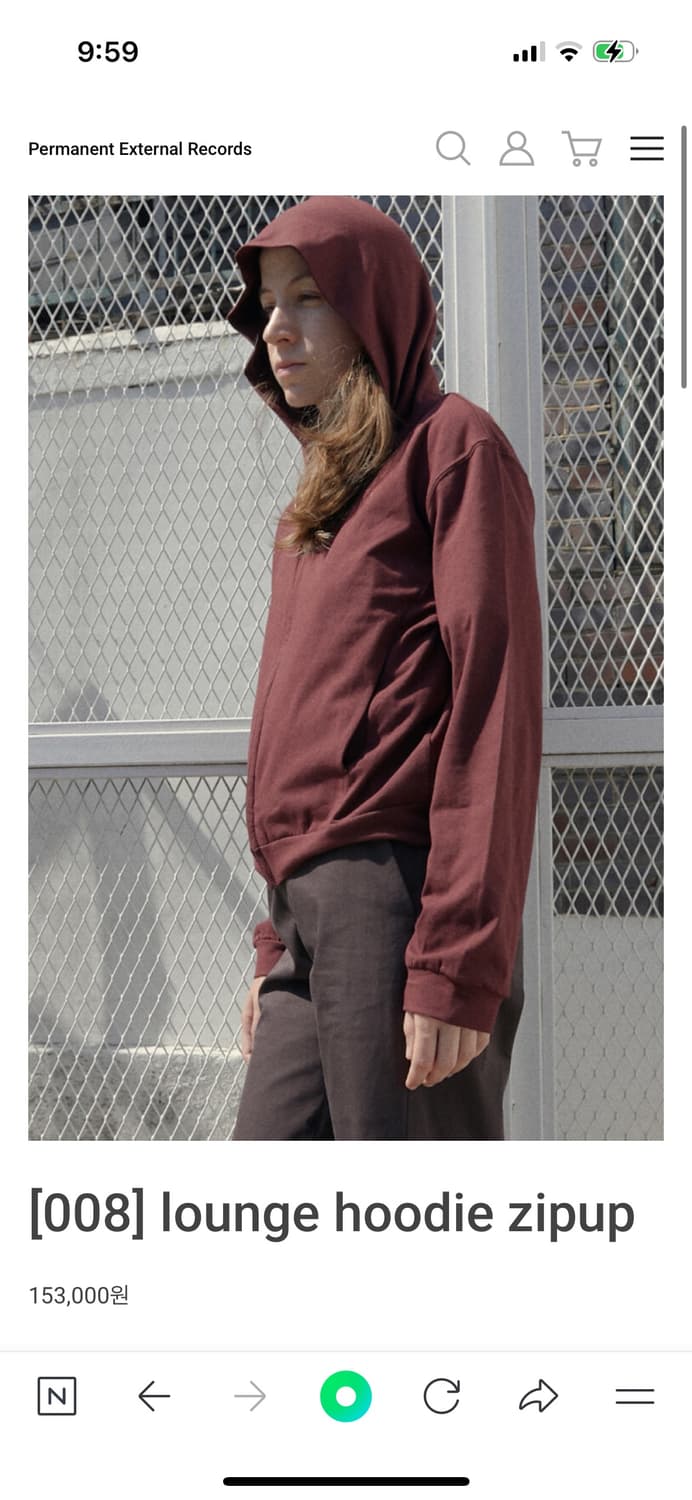 머듈 라운지 후드집입 버건디 1사이즈 상품이미지1