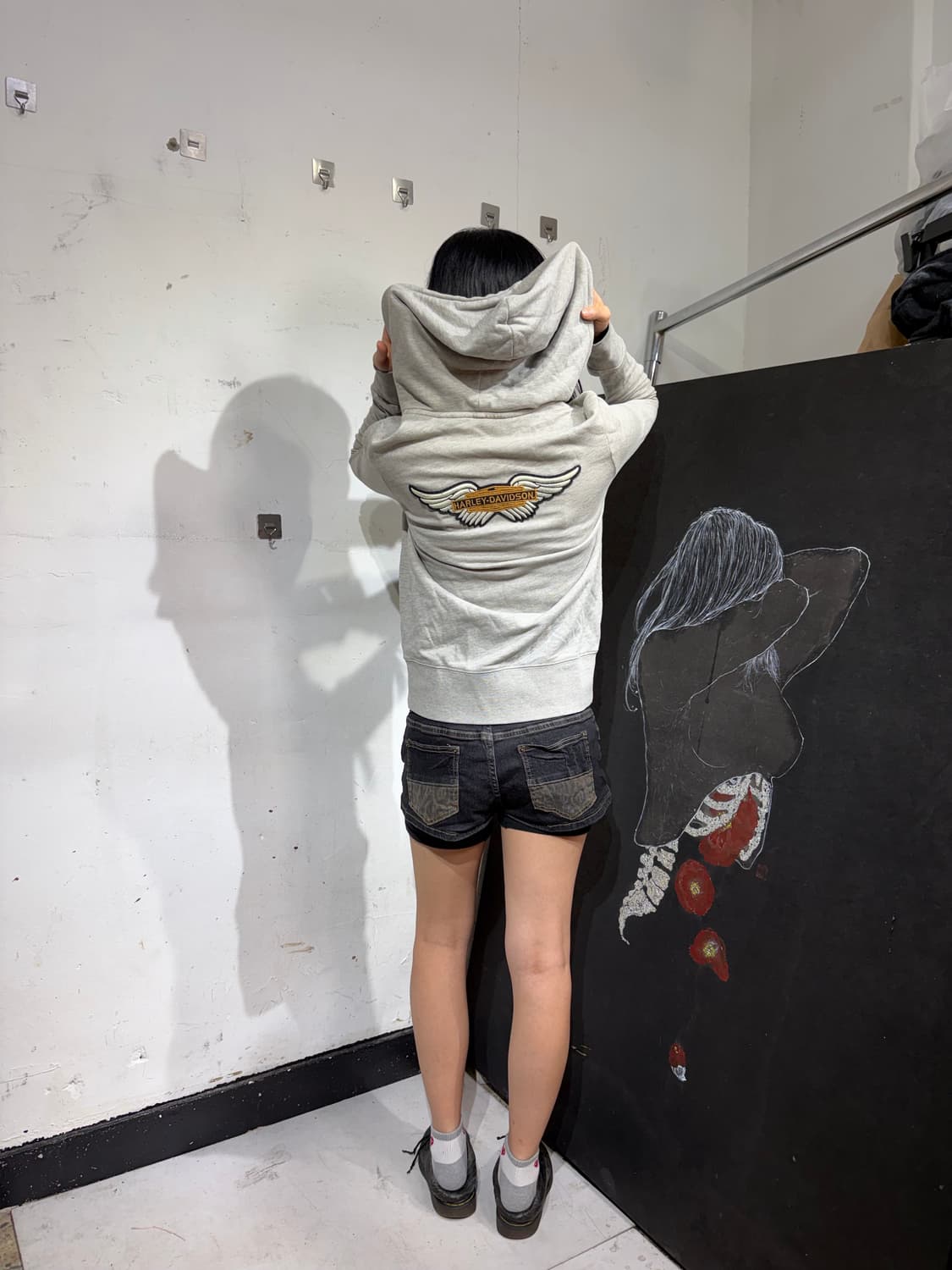 할리데이비슨 빅로고 후드 집업 XS 상품이미지6