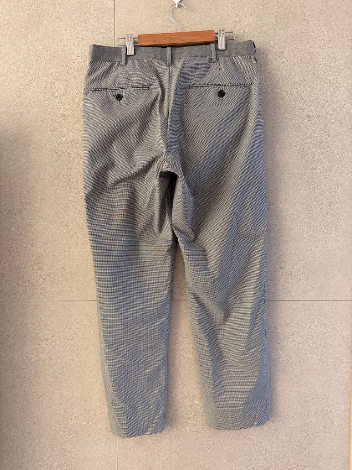 남자 유니클로 슬랙스 깅엄 그레이 m 봄바지 상품이미지3