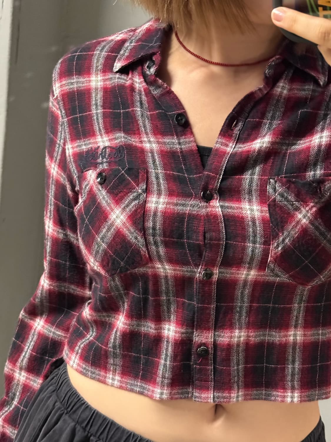 Von dutch back lettering check shirt  상품이미지3