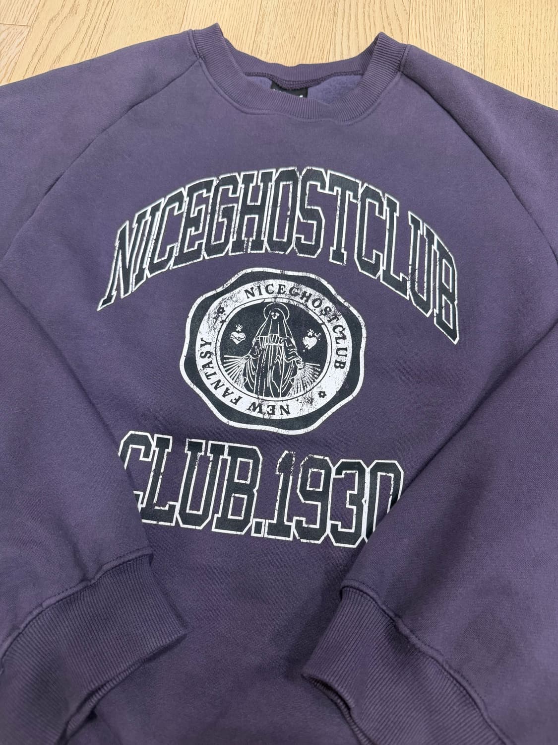 [L] 나이스고스트클럽 클럽1930 스웻셔츠 맨투맨 블랙퍼플 침착맨 상품이미지6