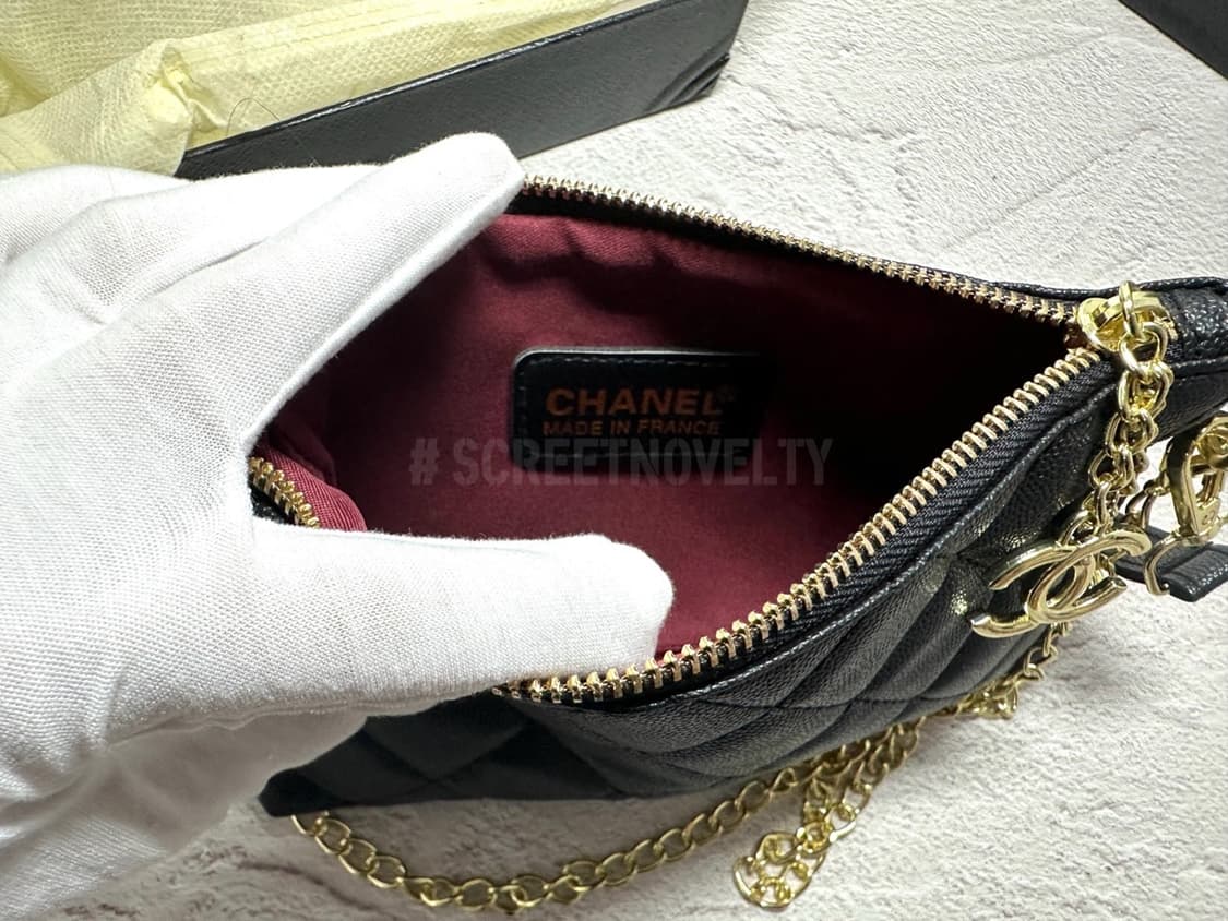 샤넬 뷰티 캐비어 미니 체인백  클러치 백 블랙 풀박스 무료배송 상품이미지8