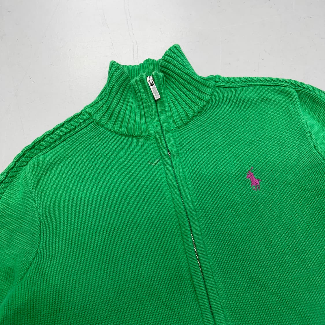 폴로 포니 니트집업 그린 상품이미지3