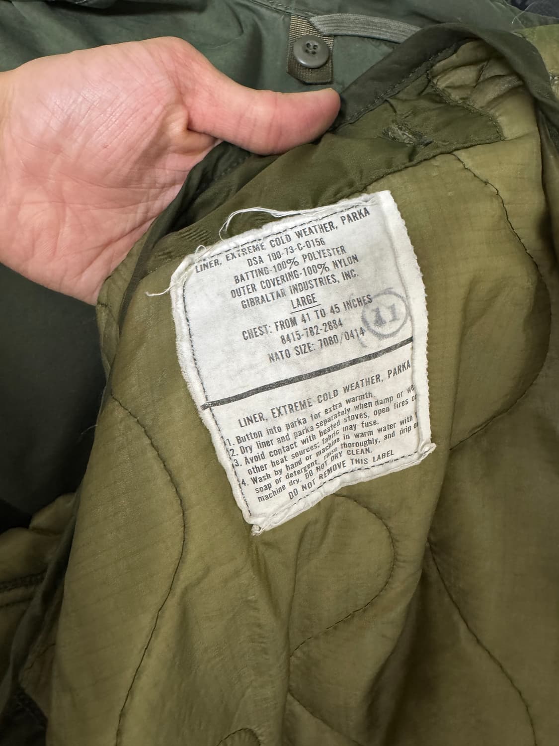 M-65 Fishtail Parka L사이즈 내외피 세트 상품이미지6