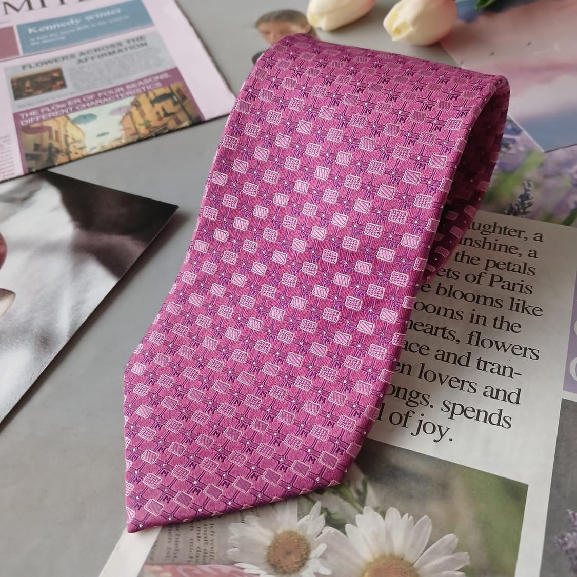 메트로시티 실크 퍼플 패턴 넥타이 8.7cm A+등급 A19263
 상품이미지2