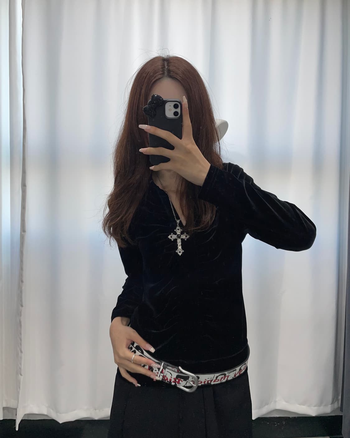 🎸블랙 벨벳 블라우스🎸 상품이미지4