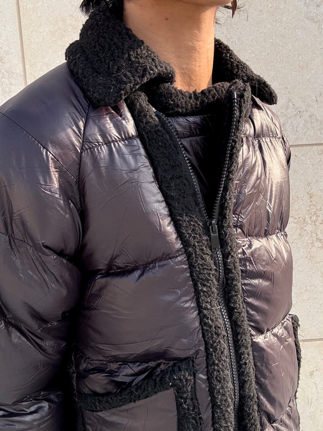 “Vintage” Y2K Mood Black Side Zipper Pad 상품이미지2