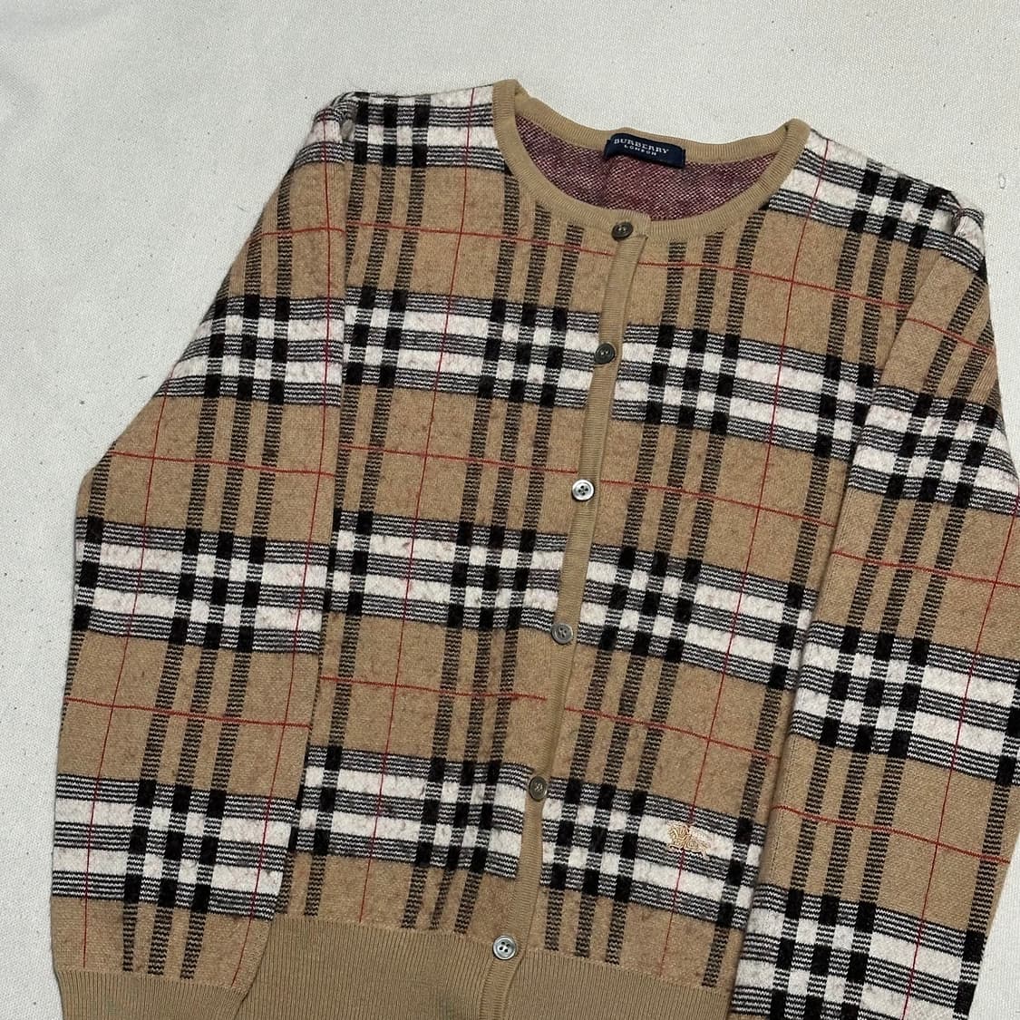 S 버버리 노바체크 여성용 라운드넥 가디건 상품이미지1