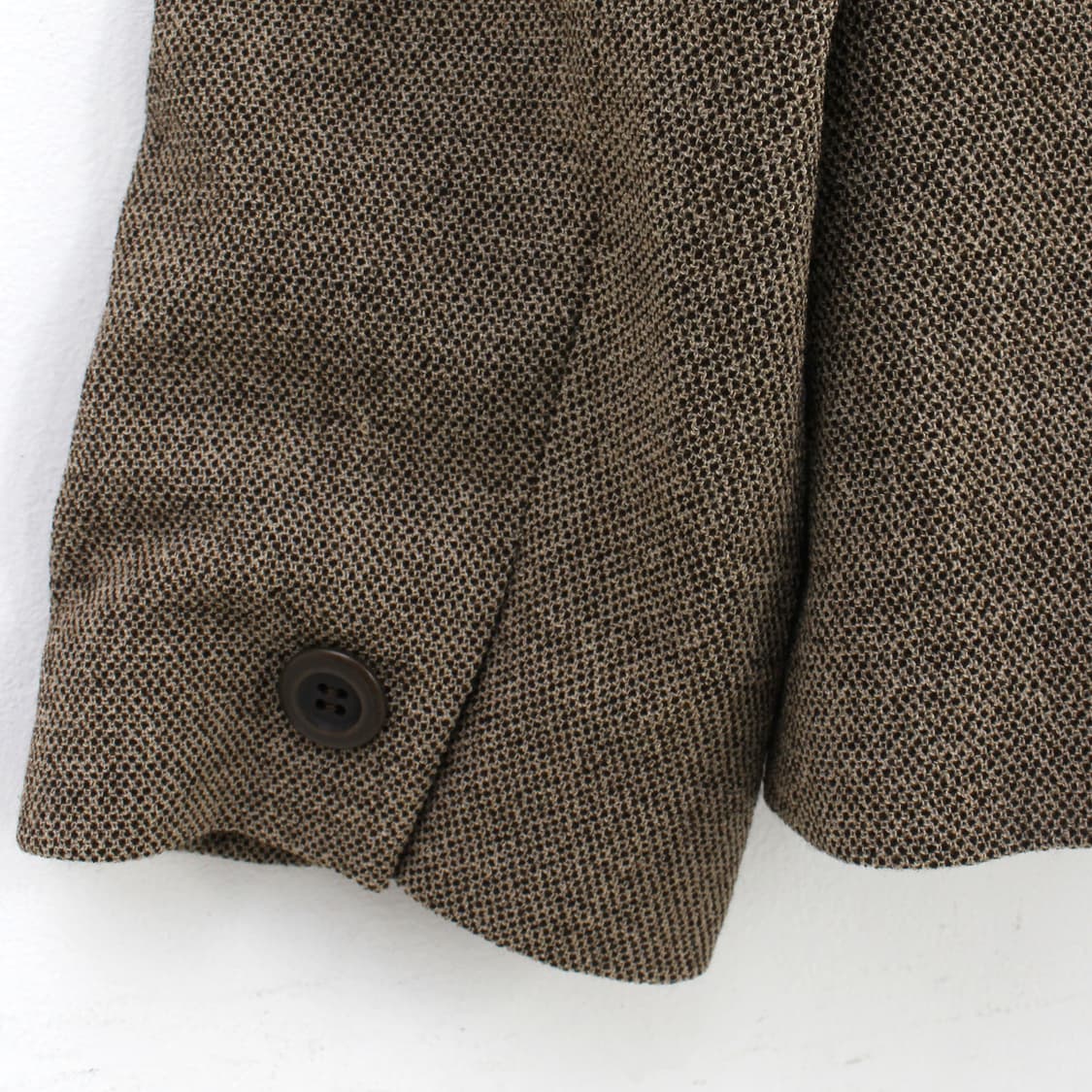 일본 빈티지 울 브라운 트위드 자켓 스커트 셋업 상품이미지6