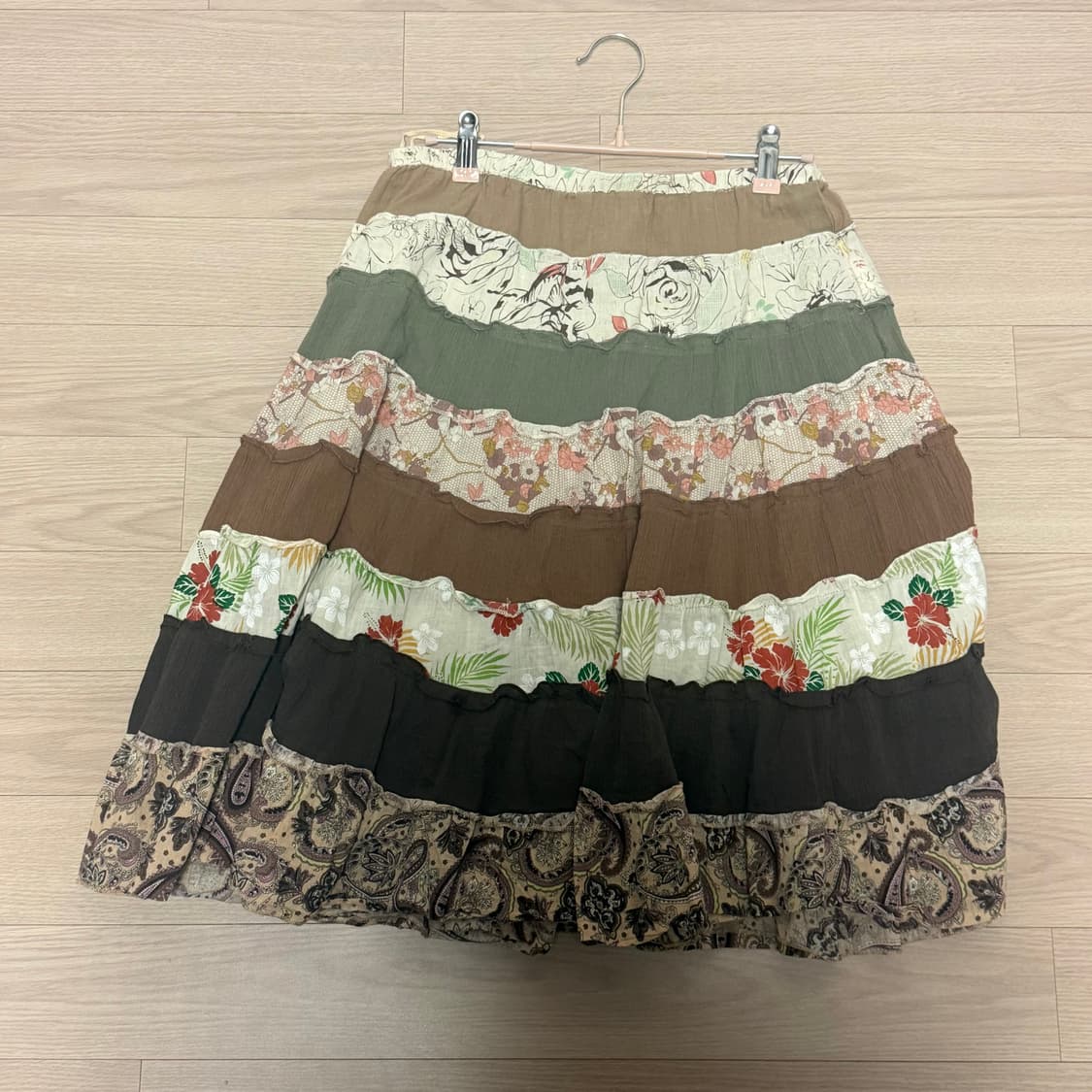 빈티지 모리걸 히피 세트 드럭스토어 단가라 이너 패치워크 스커트 상품이미지4