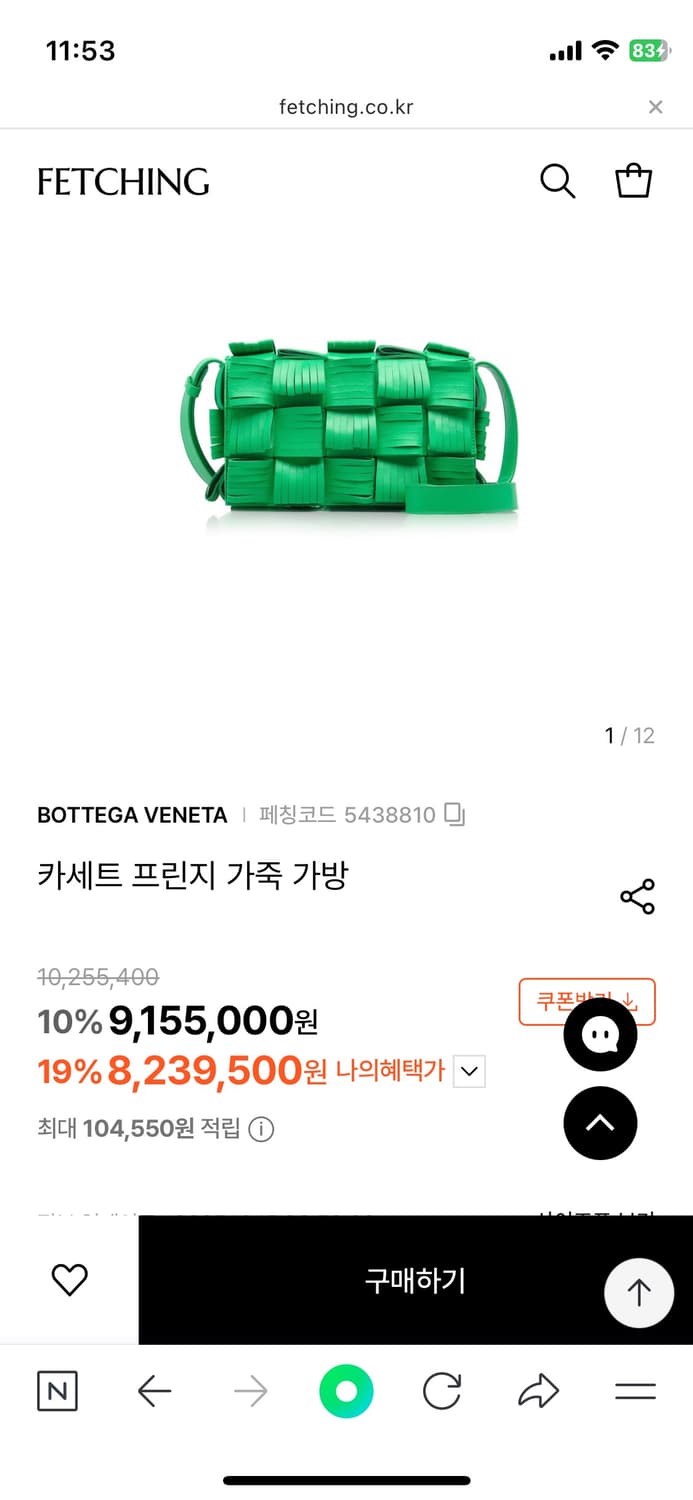 보테가 베네타 Green Intrecciato Fringe bag 상품이미지10