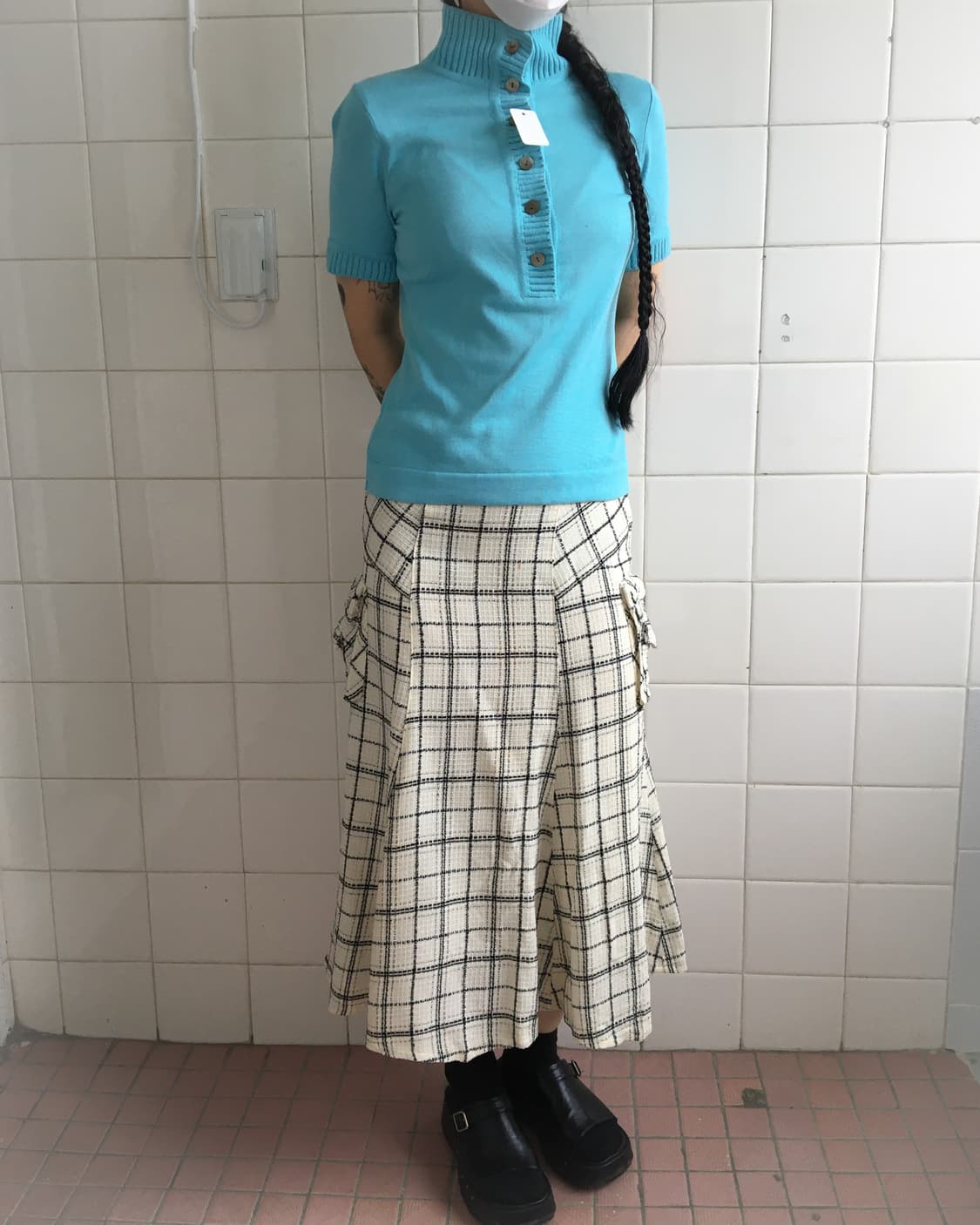 High neck button up knit 상품이미지4
