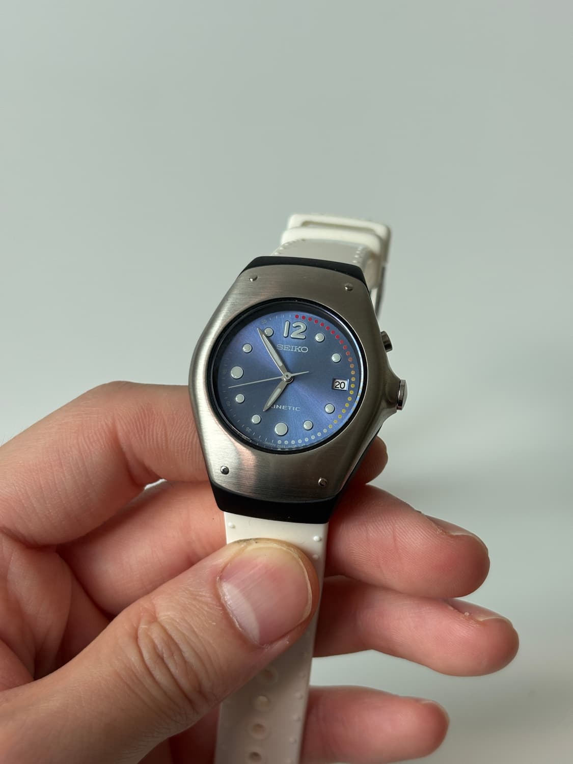 1990s Navy Sunburst Dial Kinetic Quartz 상품이미지2